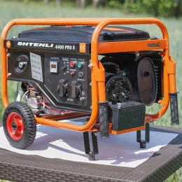 Бензиновый генератор Shtenli 4400 Pro S (4.2 кВт эл. стартер, колеса, ручки, выход на 8 и 12 а, экран)